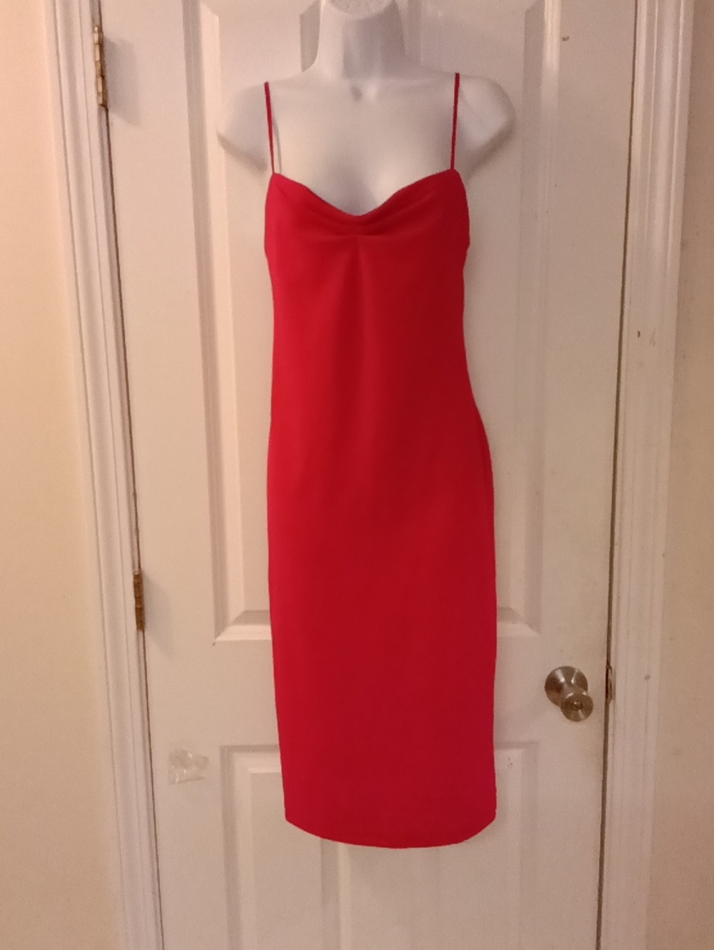 ZARA Sleek PINKY Midi Slip Dress with Spaghetti Straps SIZE XS Is Pink 🩷 Photo - Picture 3 of 8